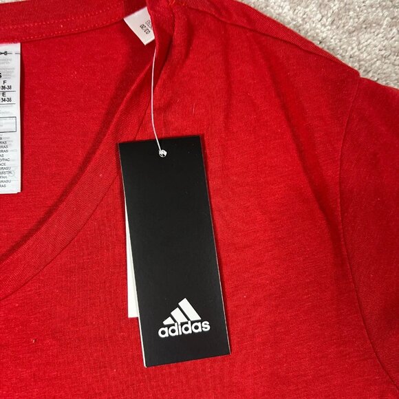 Adidas Womens Small Red Short Sleeve Sportswear Aeroready T-Shirt Top NWT - Picture 4 of 8